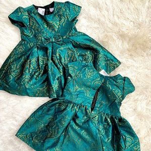 Girls Green&Gold Children’s Place Dress (matching)